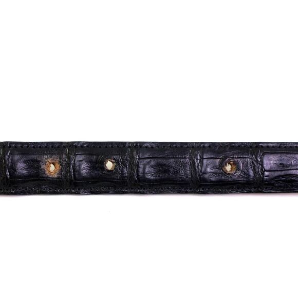 Tommy Bahama Spain BLACK GENUINE CROCODILE 3/4"Wd DRESS WOMEN'S BELT Size L (C71 - Picture 14 of 16